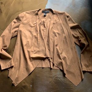 Forever 21 suede like camel cardigan